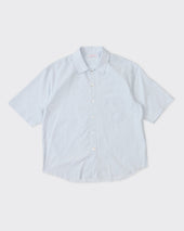 Sage Shirt, White & Light Blue Striped
