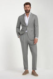 Sage solaro wool and silk suit - Made in Italy