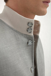 Wool Silk And Linen Bomber Made In Italy