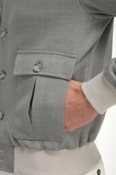 Wool Silk And Linen Bomber Made In Italy
