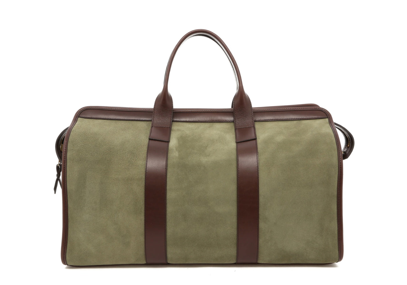 Signature Travel Duffle - Foam Green Suede/Chocolate Trim - Lilypad Interior