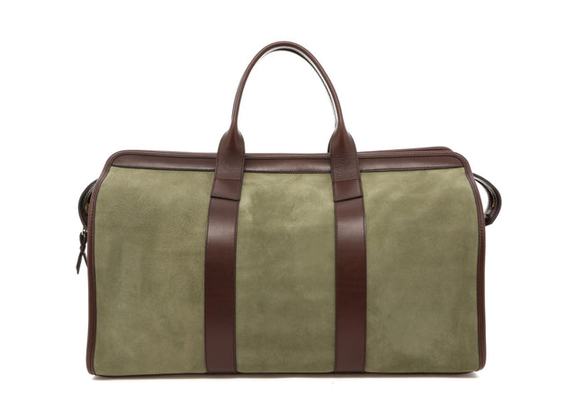 Signature Travel Duffle - Foam Green Suede/Chocolate Trim - Lilypad Interior