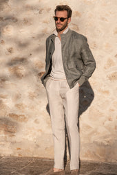 Linen Bomber Jacket Made In Italy