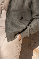 Linen Bomber Jacket Made In Italy