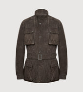 Veste Saharienne En Cuir Marron