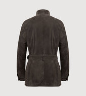Veste Saharienne En Cuir Marron