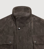 Veste Saharienne En Cuir Marron