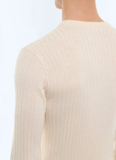Thin Ribbed Wool Sweater