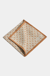 Sand paisley pocket square - Made in Italy