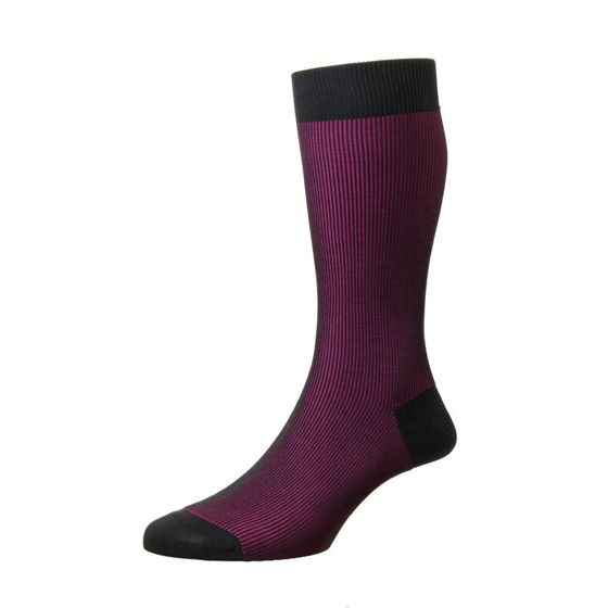 Seaton Fuchsia Shadow Rib Cotton Sock