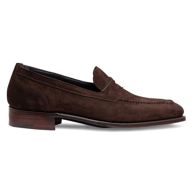 Saxon Penny Loafer in Bitter Chocolate Suede