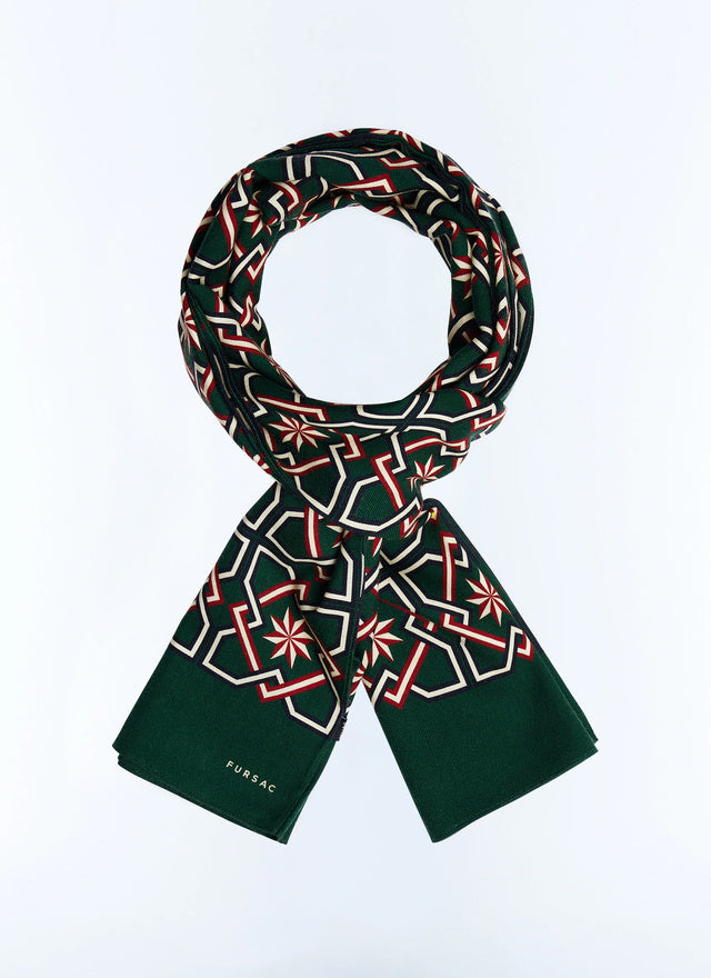 Printed wool scarf