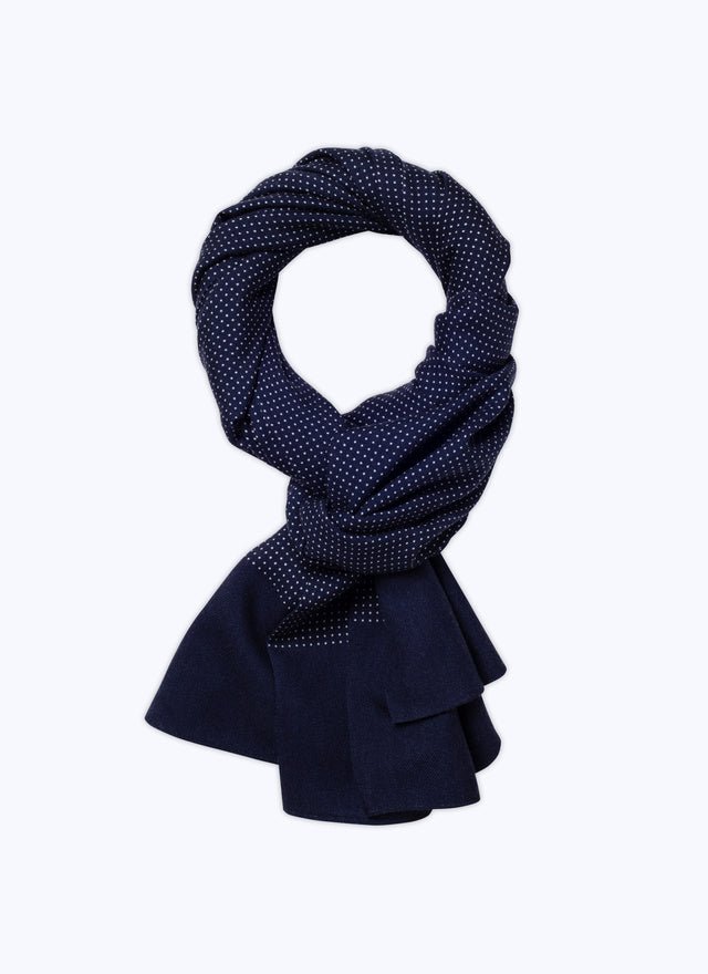 Wool scarf with polka dots