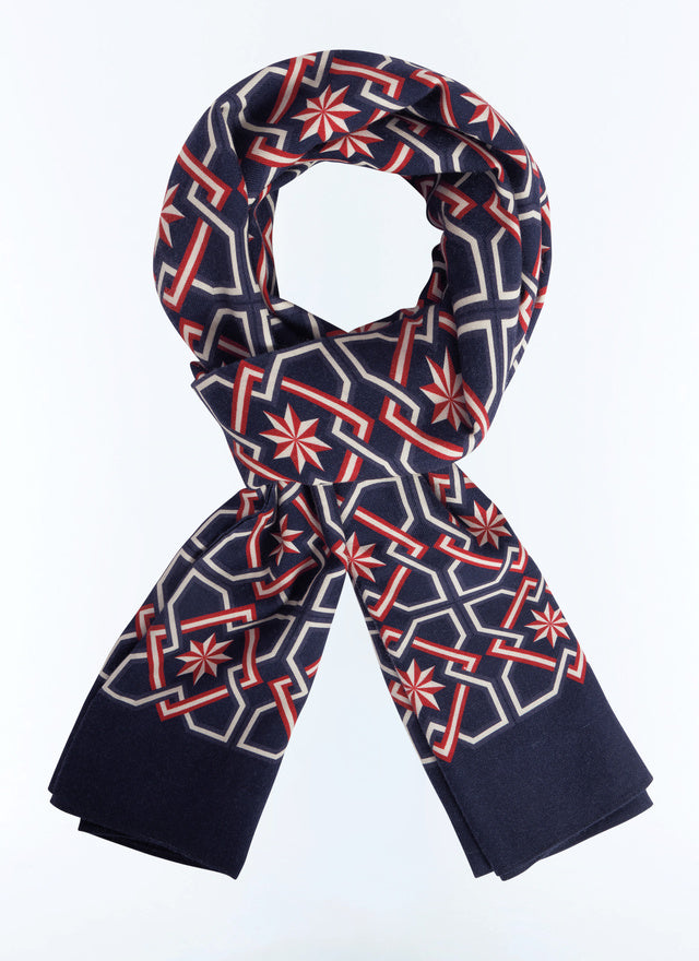 Printed wool scarf