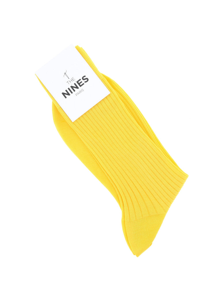 Cotton Lisle Socks In Canary