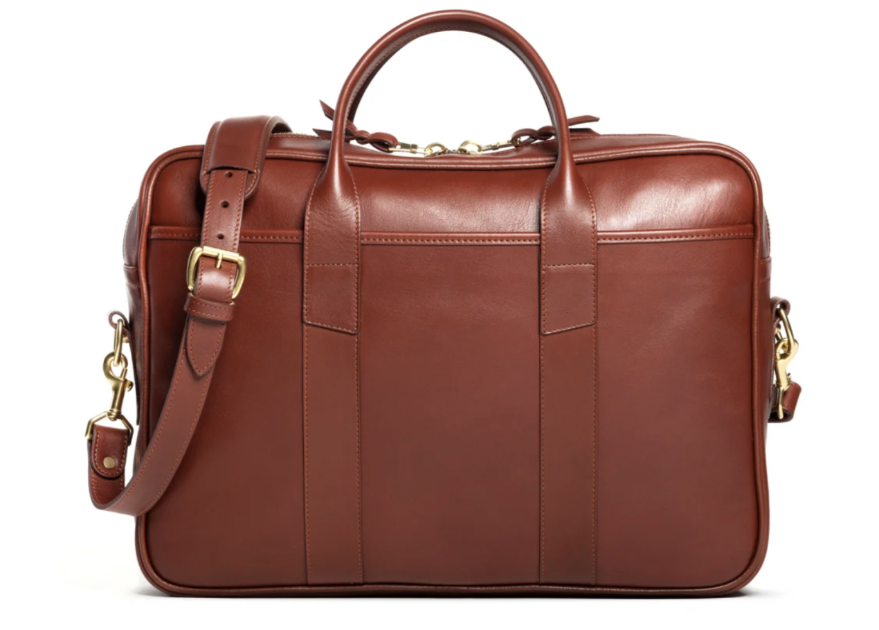 Computer Briefcase with outside pockets-Chocolate