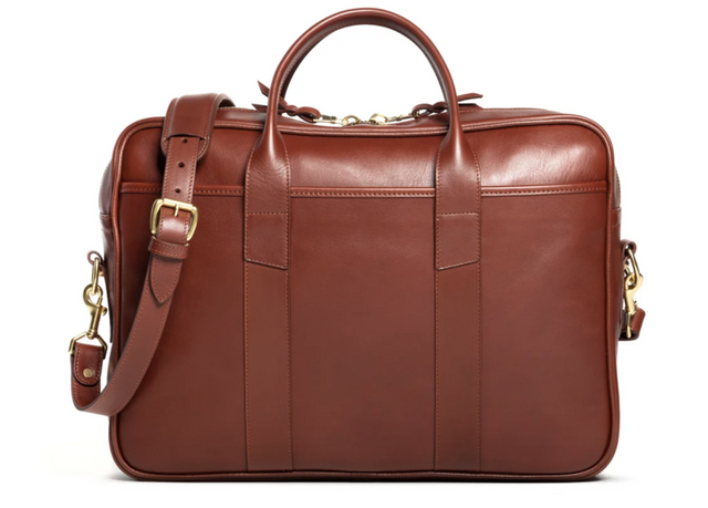 Computer Briefcase with outside pockets-Chocolate