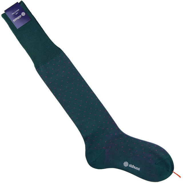 Knee Socks - Dots - Sea Green - Pure Cotton