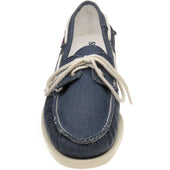 Sebago Dockside Portland Canvas mens rubber-soled deck shoes in blue navy