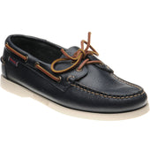 Sebago Dockside Portland mens rubber-soled deck shoes in blue navy grain