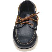 Sebago Dockside Portland mens rubber-soled deck shoes in blue navy grain