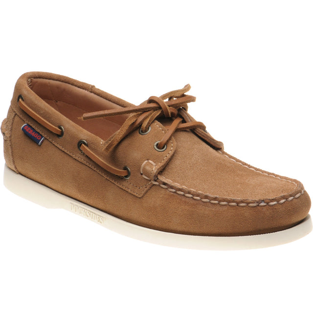Sebago Dockside Portland mens rubber-soled deck shoes in brown cognac