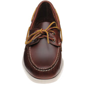 Sebago Dockside Portland mens rubber-soled deck shoes in brown waxy
