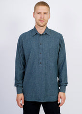 SEBASTIAN | Long Pull On Shirt | Wave Indigo