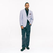 Stripe Seersucker Simple Jacket