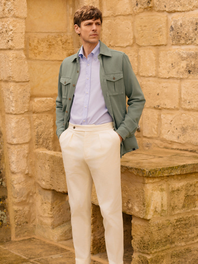 Ecru pleated trousers - Bilbao