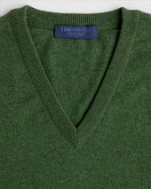 Green V Neck Cashmere Slipover
