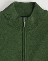 Serpentine Green Zip Neck Cashmere Sweater