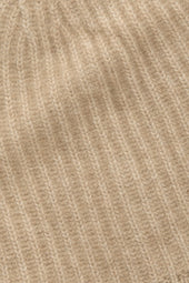 Wide Cuff Cashmere Beanie Sesame