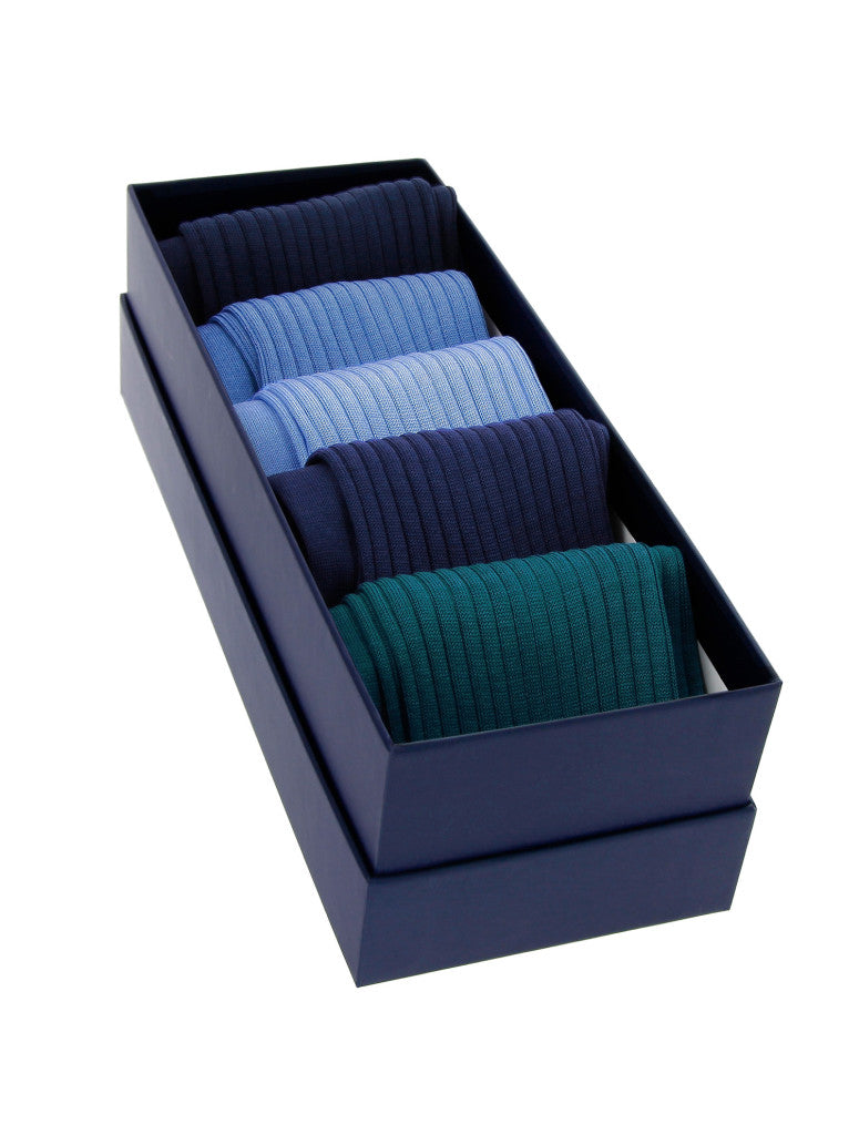 Set Of 5 Cotton Lisle Socks Shades Of