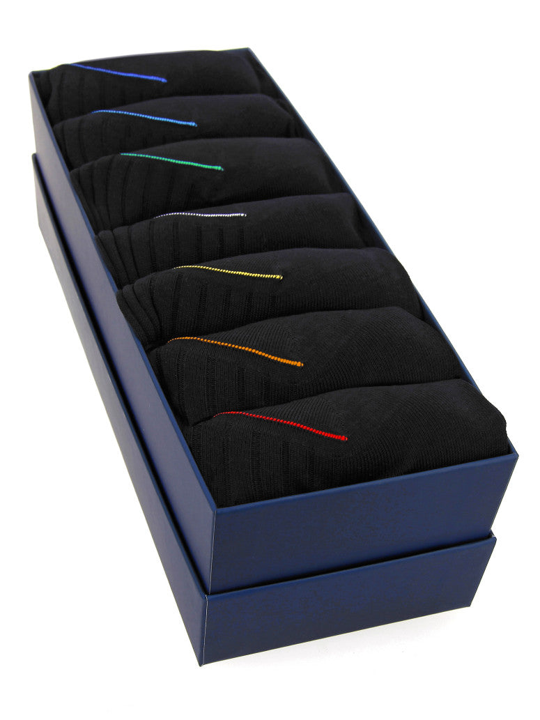 Set Of 7 Cotton Lisle Knee Socks 7 Days