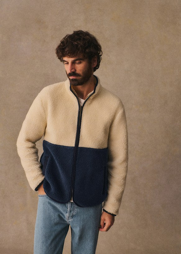 Aldric Cardigan - Écru / Bleu