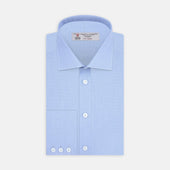 Light Blue End On End Shirt With Regent Collar &amp; 3 Button Cuffs