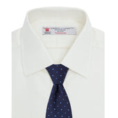 Herringbone Superfine Cotton Shirt With T A Collar And Double Cuffs
