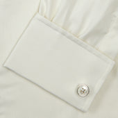 Herringbone Superfine Cotton Shirt With T A Collar And Double Cuffs