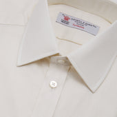 Herringbone Superfine Cotton Shirt With T A Collar And Double Cuffs