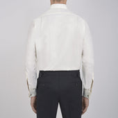 Herringbone Superfine Cotton Shirt With T A Collar And Double Cuffs