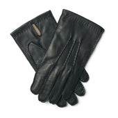 Shaftesbury Men's Cashmere-Lined Black Leather Gloves