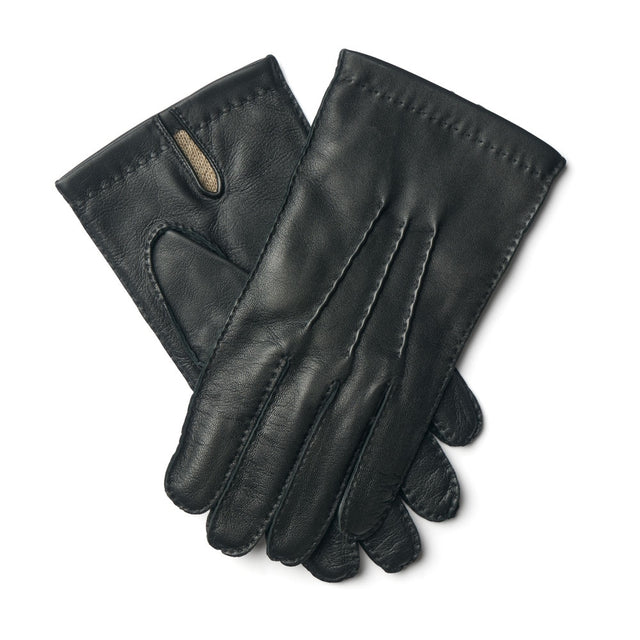 Shaftesbury Men's Cashmere-Lined Black Leather Gloves