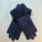 Soft Sheepskin Gloves In Navy