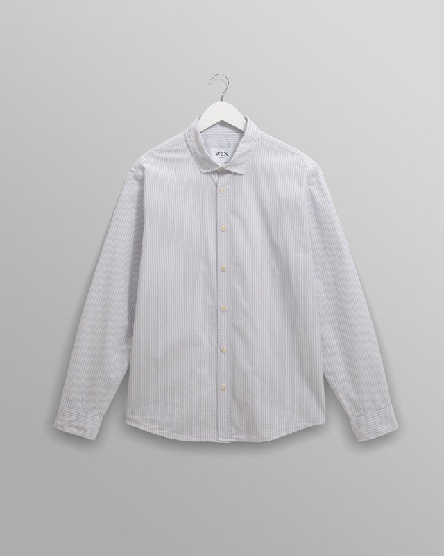 Shelly - Ecru And Blue Fine Stripe Poplin Shirt