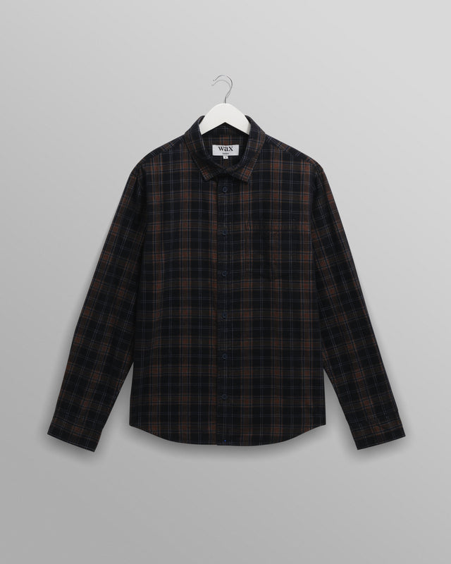 Shelly - Navy And Multicolour Check Corduroy Shirt