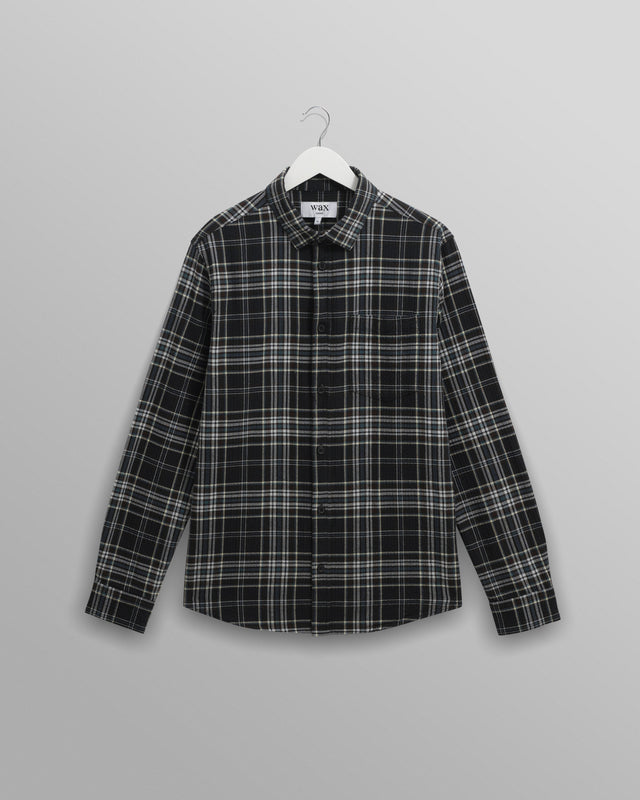Shelly - Navy And Multicolour Seersucker Flannel Shirt