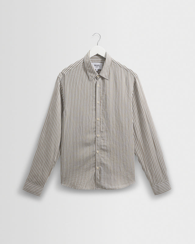 Shelly - Sage Viscose Stripe Shirt