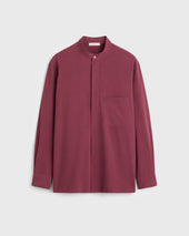 Dom Washed Silk Shirt Jacket - Burgundy