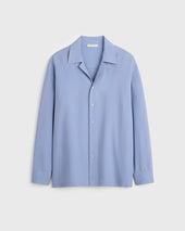 Camp Washed Silk Shirt Jacket - Sky Blue